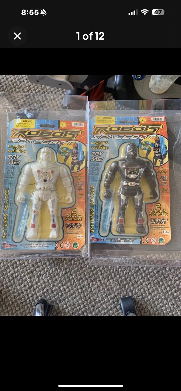 RARE Bootleg Darth Vader Funtastic Robots Spacebot Lot Of 2 Black/White Version