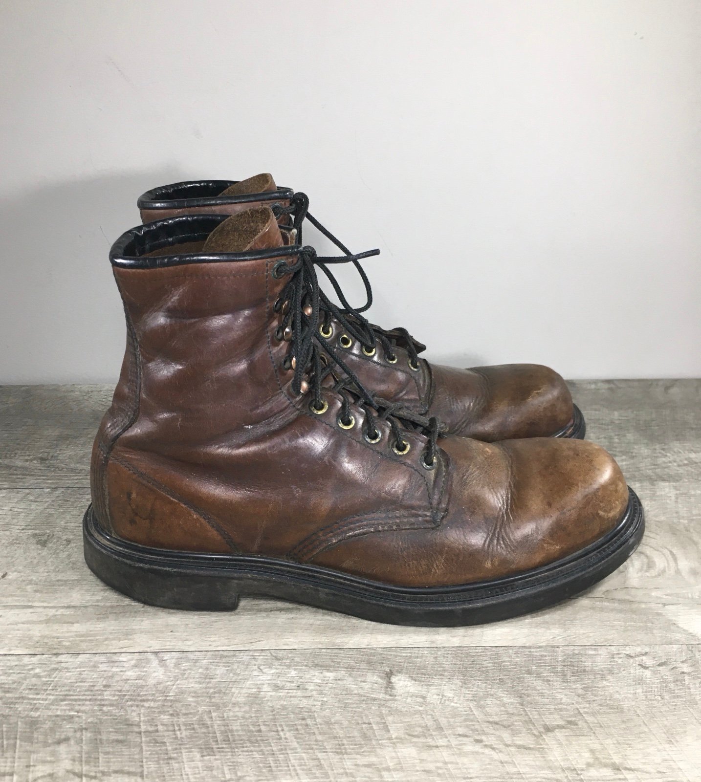 Red Wing Shoes Supersole 953 Mens Brown Leather Work Soft Toe Boots Size 12 D