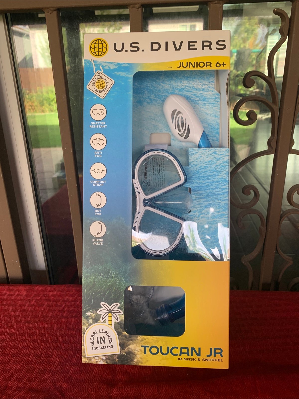U.S. Divers Toucan Jr Combo Mask Submersible Snorkel Junior 6+ New Blue