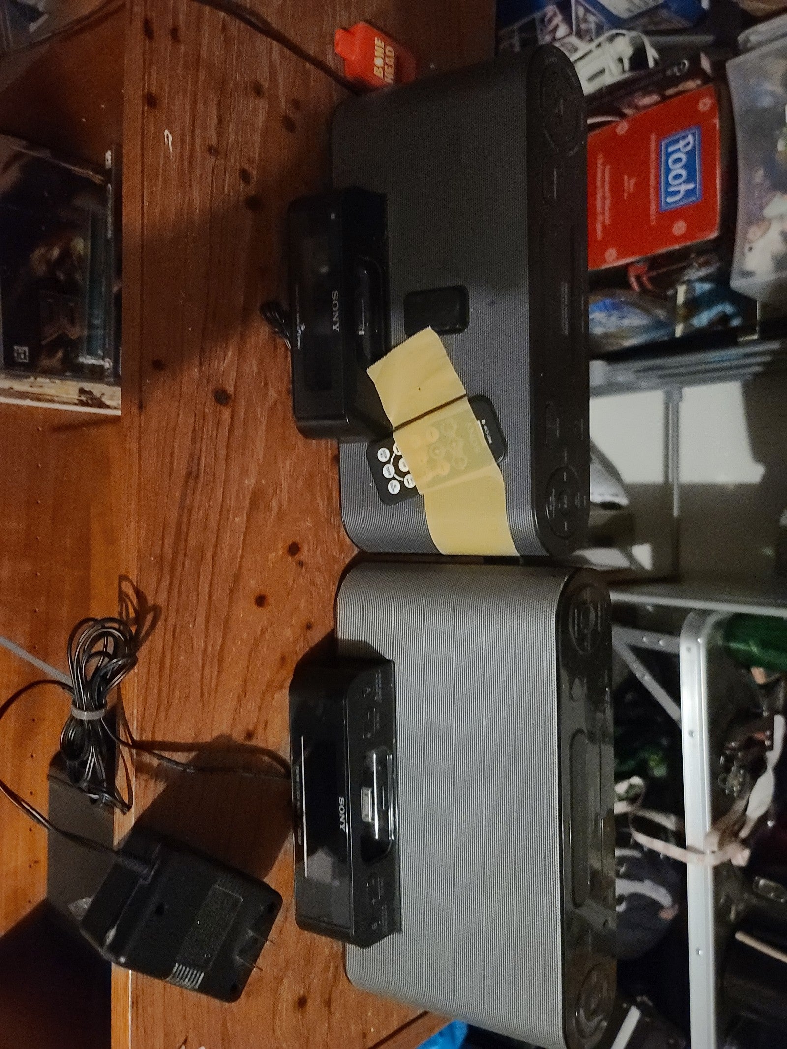 Lot of 2 Sony Model IC iPod Docking Station with Am/Fm Clock Radio