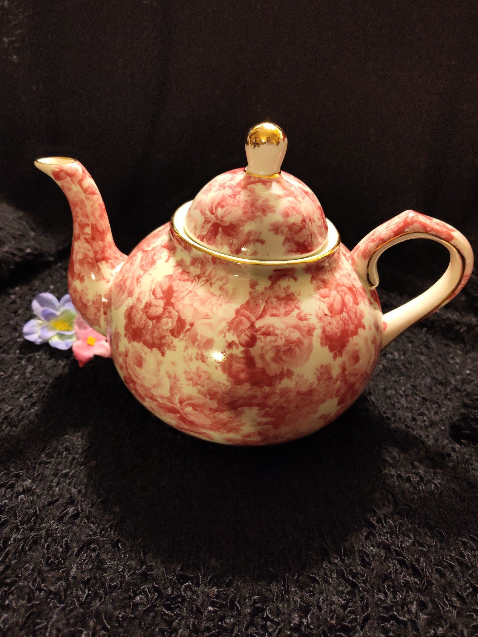 VTG FORMALITIES PINK ROSES PATTERN BY BRAUM BROs PORCELAIN TEAPOT CHINA MCM EC