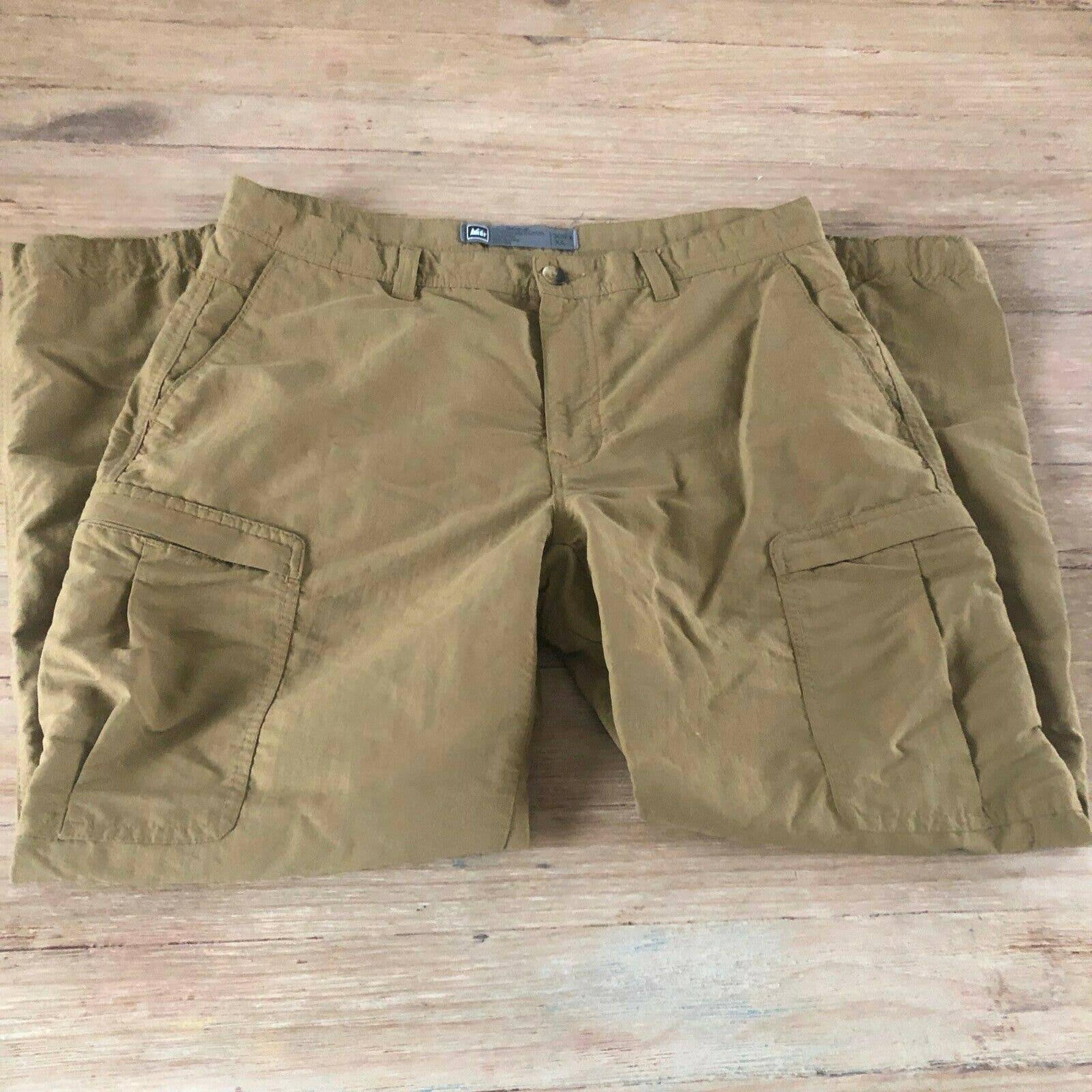 REI Mens Hiking Cargo Pants 36" x 32" Tan Outdoor LIghtweight