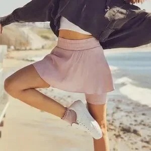 Free People Ballet All Day Short Skirt Skort Balletcore Pink Large Coquette Girl