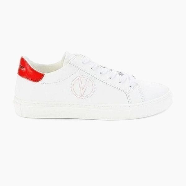 Valentino By Mario Valentino Women's Petra Leather Platform Sneakers Size 7.5