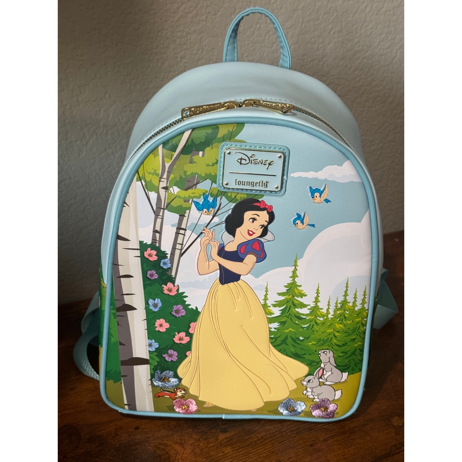 Loungefly Disney Snow White Mini Backpack Forest Animals Scene Floral Bag New