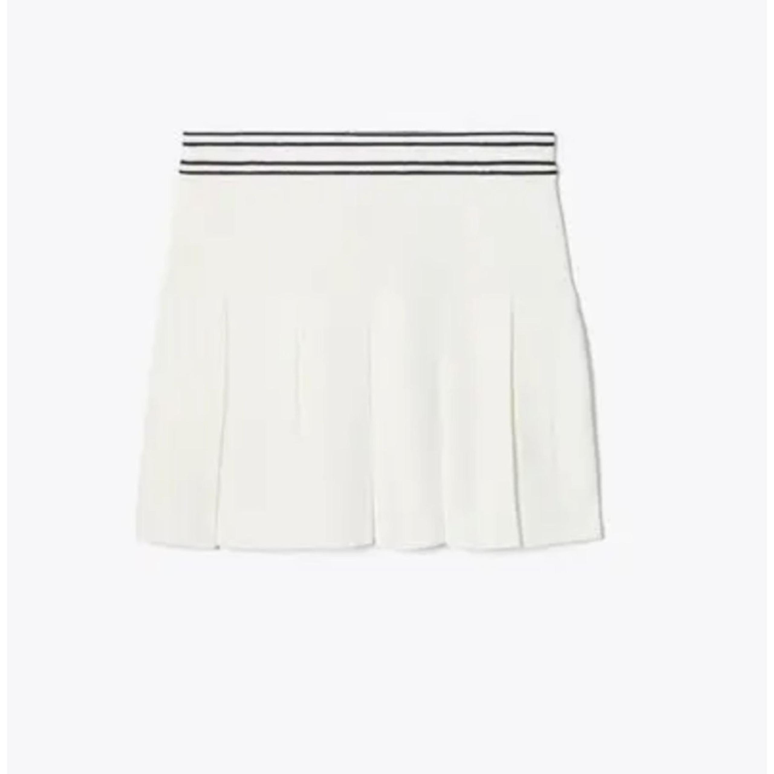 TORY BURCH Box Pleat Tech Knit Mini Skirt White NWOT Small