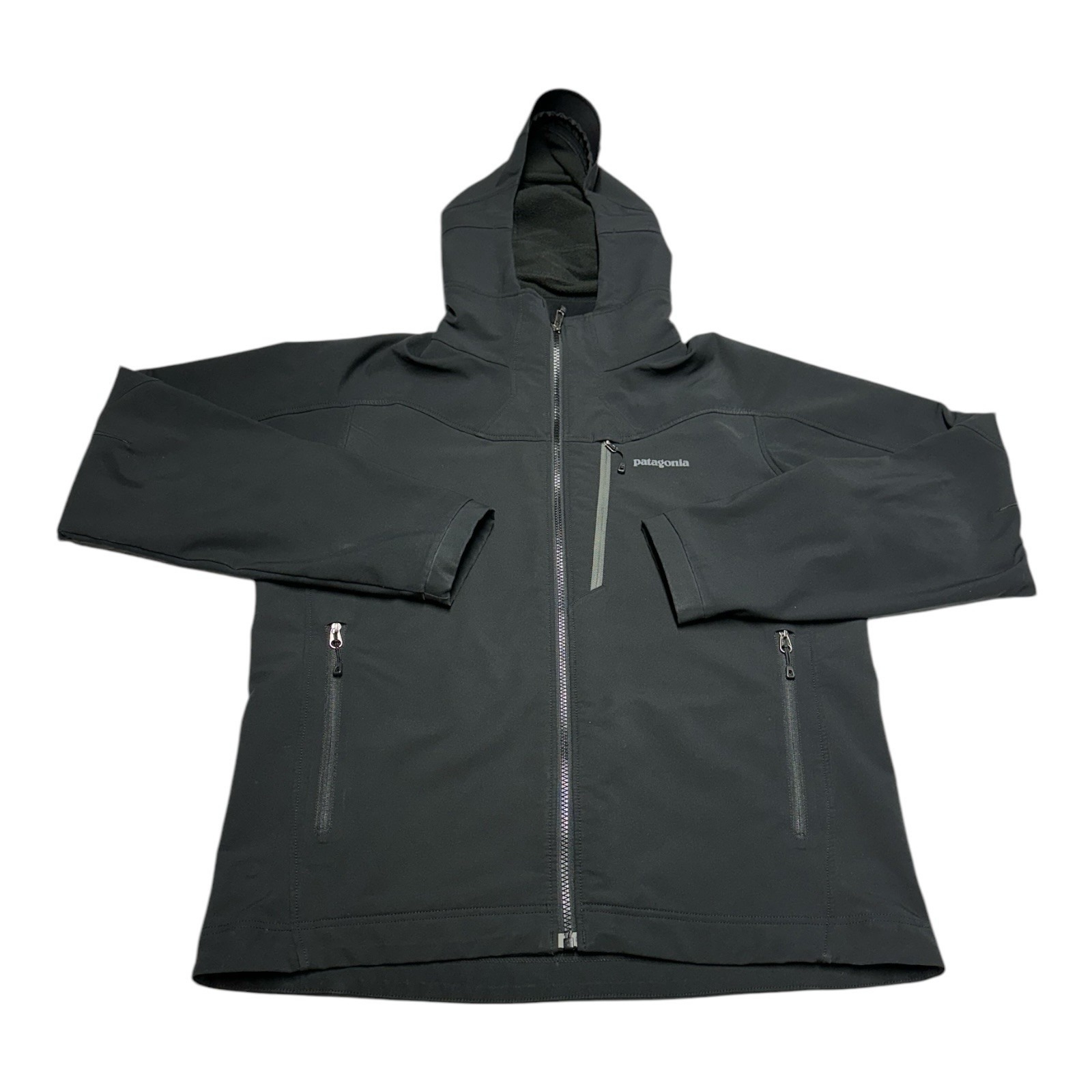Patagonia Guide Hoodie Men's Size M Black Full Zip Hiking Jacket Fleece Lined
