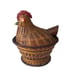 Vtg HEN Chinese SHANGHAI HANDICRAFTS Chicken on Nest Basket Wicker Woven Lidded