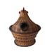 Vtg HEN Chinese SHANGHAI HANDICRAFTS Chicken on Nest Basket Wicker Woven Lidded