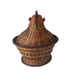 Vtg HEN Chinese SHANGHAI HANDICRAFTS Chicken on Nest Basket Wicker Woven Lidded