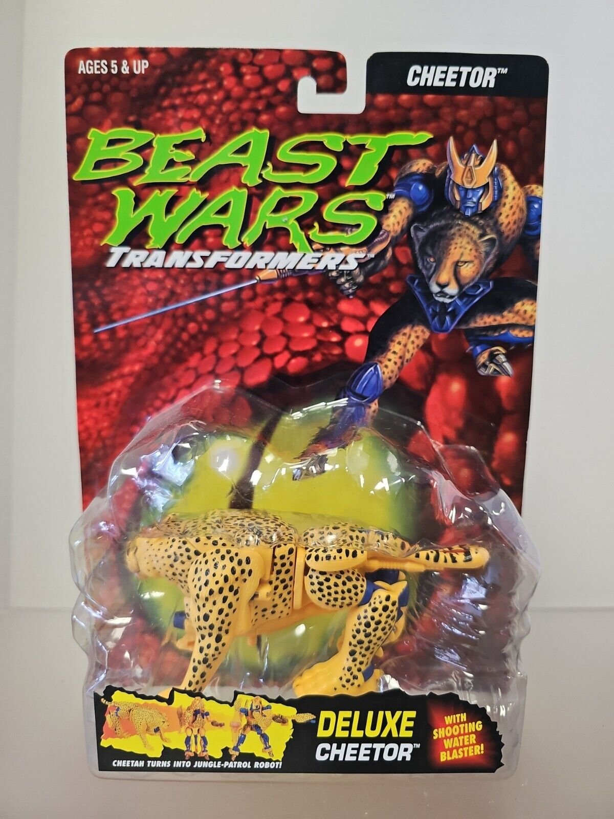 Transformers Beast Wars Deluxe Cheetor Kenner Sealed 1995 Rock Bubble Blue Eyes