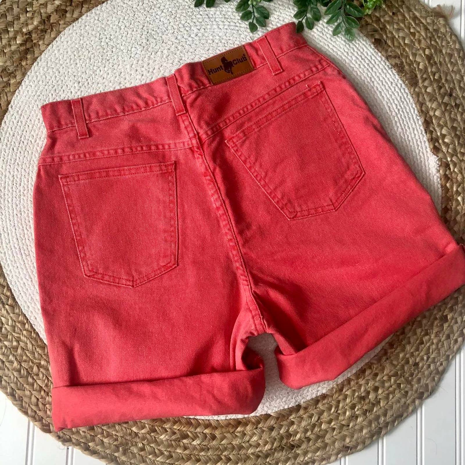 Vintage Coral Denim Shorts