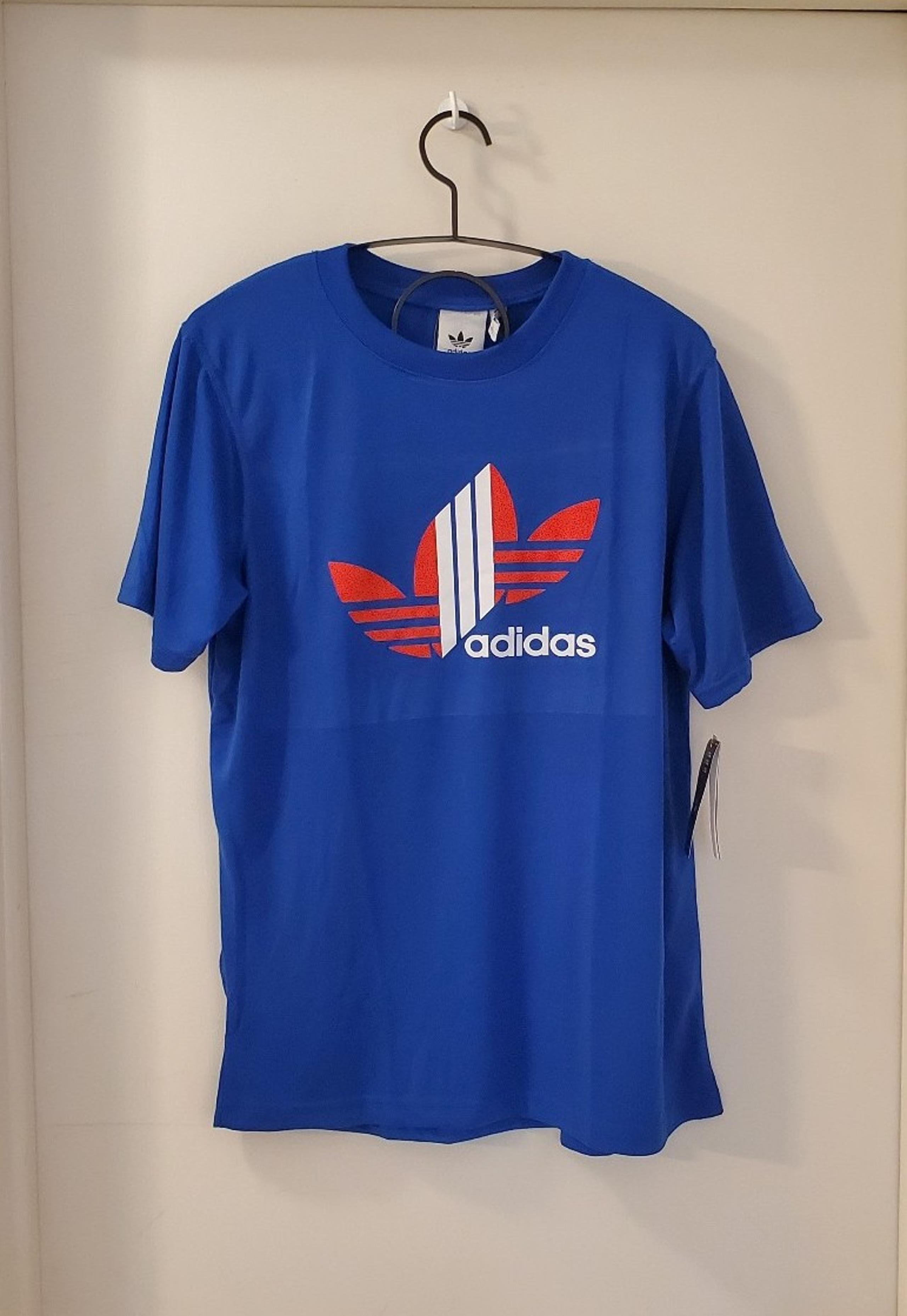 NWT Adidas Men's Royal Blue SS Logo T-shirt size Large