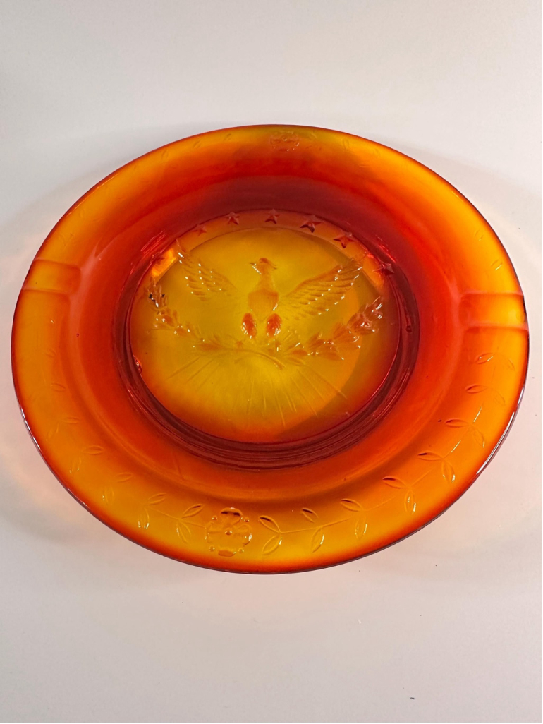 Vintage Mid Century Modern LE Smith Amberina Ashtray