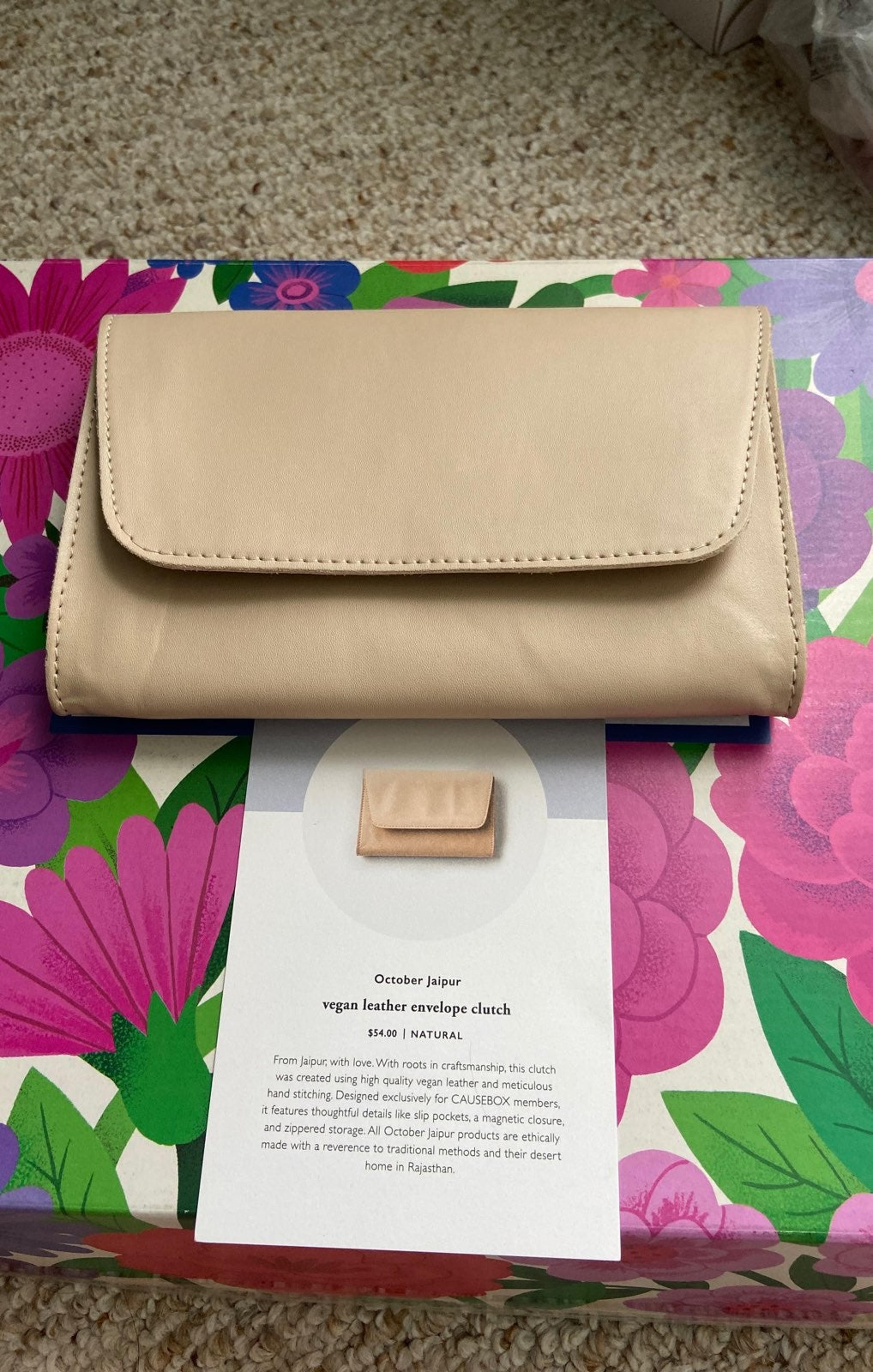 Vegan leather envelope clutch