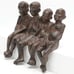 Vintage Cast Iron Folk Art Sculpture Best Friends Step Sitter Over 7 Pounds