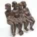 Vintage Cast Iron Folk Art Sculpture Best Friends Step Sitter Over 7 Pounds