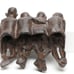 Vintage Cast Iron Folk Art Sculpture Best Friends Step Sitter Over 7 Pounds