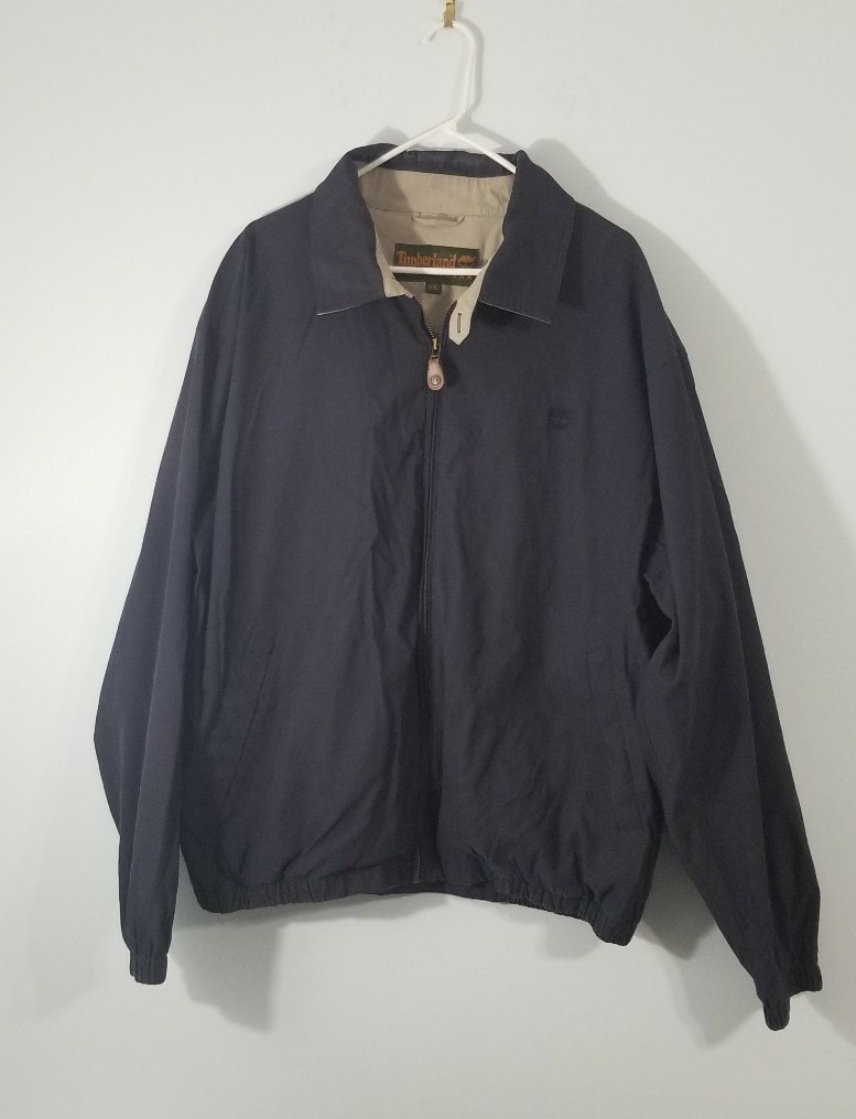 Timberland Weather Gear Navy Blue Full Zip Jacket. Double Lined. Size XXL.