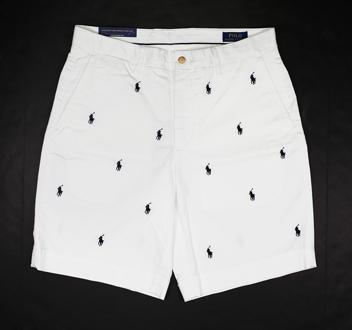 NWT Polo Ralph Lauren Men's Multi Pony Golf Shorts White Size 42 MSRP 125