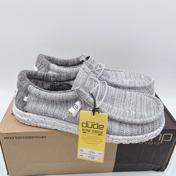 Hey Dude Wally Stretch Slip On Shoe Aggregate Gray Mens Size US 9