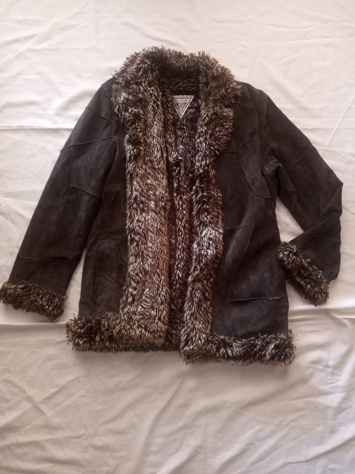 Vintage Marvin Richards Genuine Leather Patchwork Faux Trim Penny Lane Coat