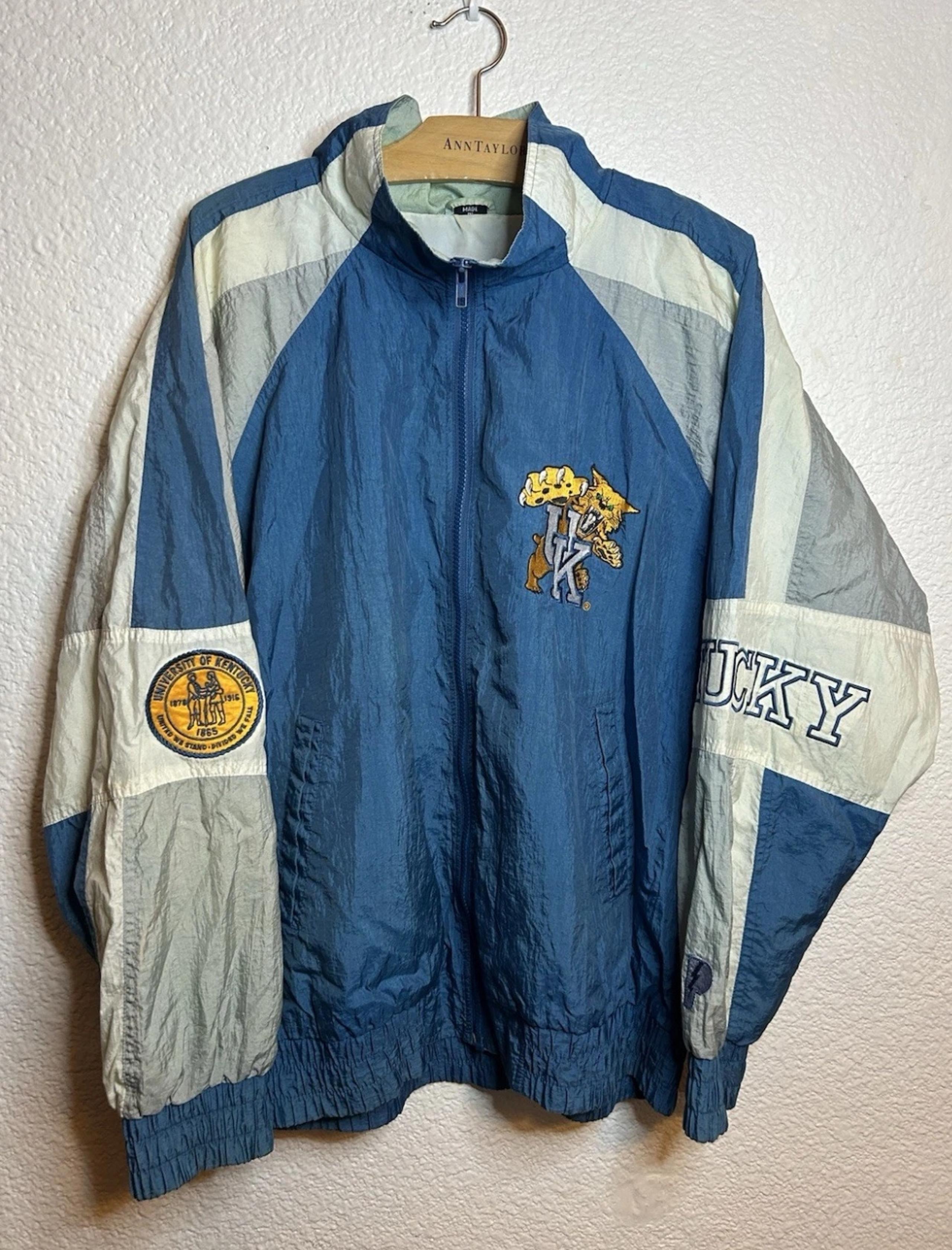 VTG Kentucky Wildcats Pro Player Basketball Blue Windbreaker Jacket Mens Medium