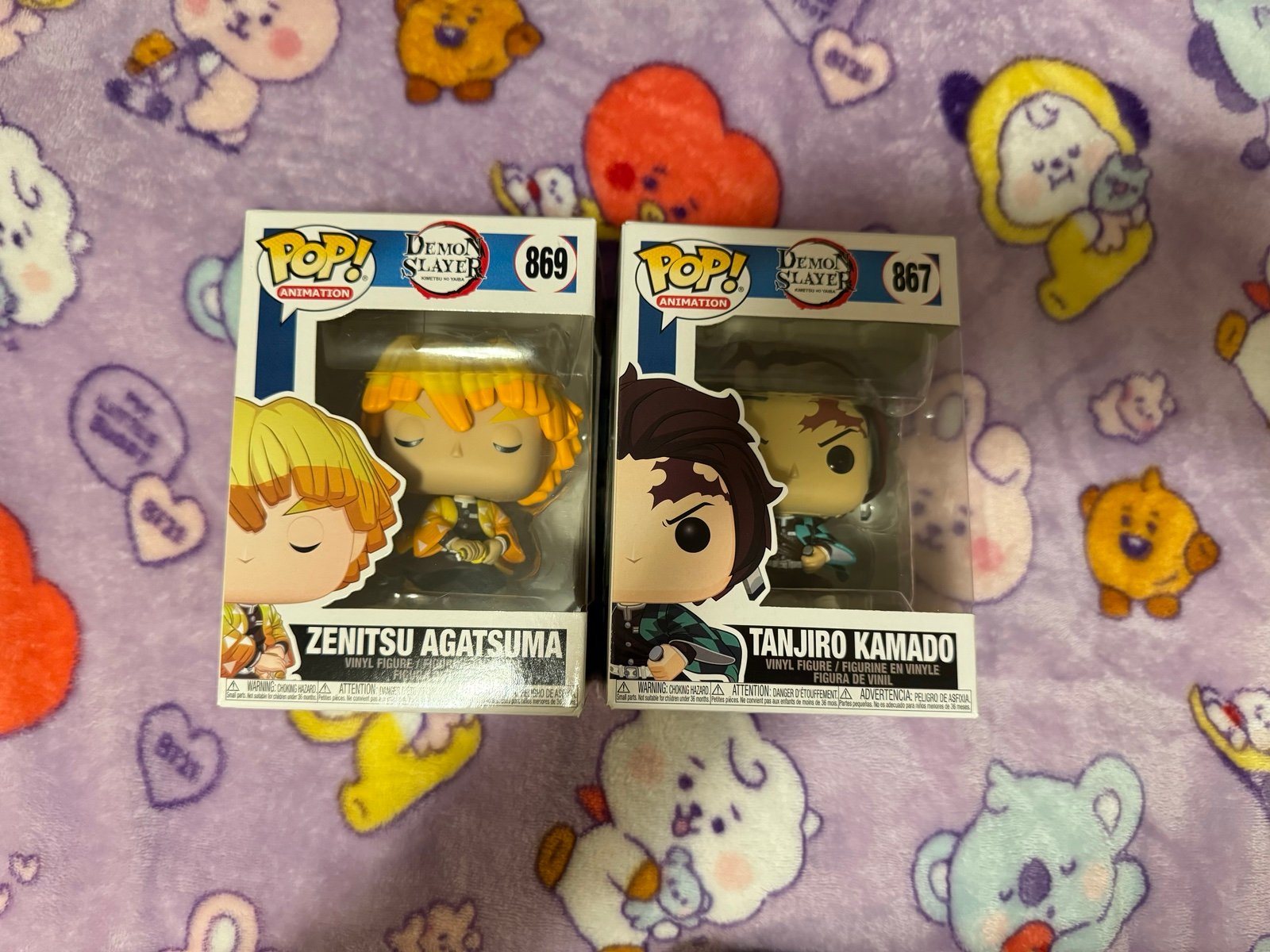 Demon Slayer Funko Pop Tanjiro Kamari and Zenitsu Agatsuma