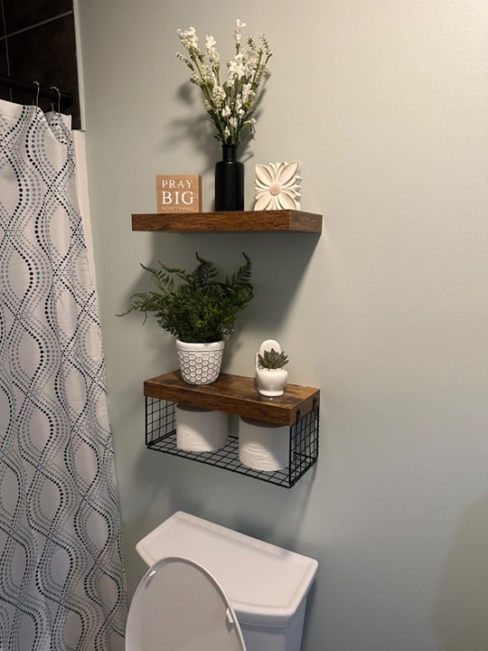 Bathroom Shelves Over Toilet Wall Mounted Floating Shelves Farmhouse