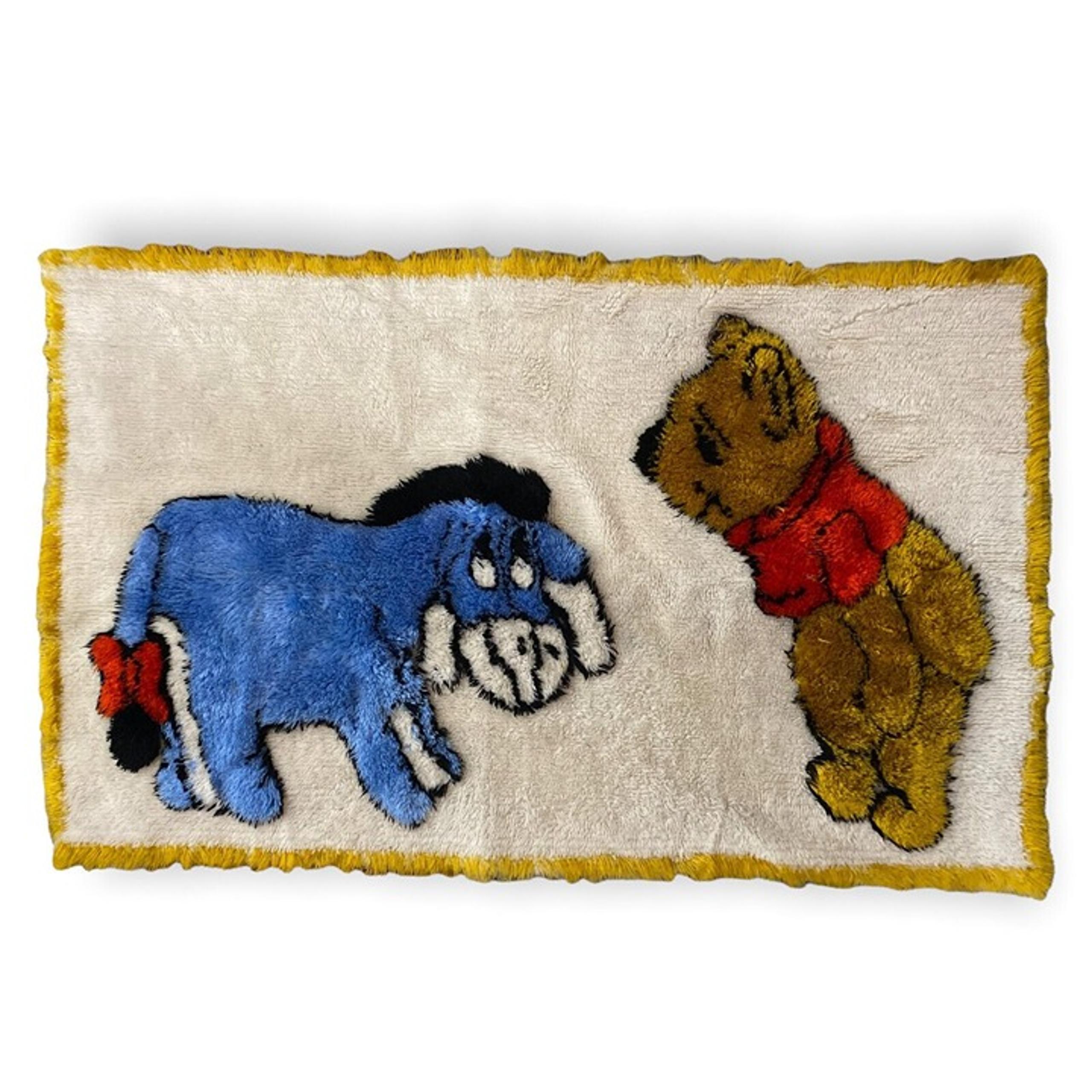 Vintage Disney Winnie the Pooh Sears Nursery Area Rug 100% Tufted Cotton