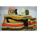 Vtg Hand Crochet Afghan Blanket Throw 90% COMPLETE Tribal Pattern Retro 52 x70