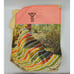Vtg Hand Crochet Afghan Blanket Throw 90% COMPLETE Tribal Pattern Retro 52 x70