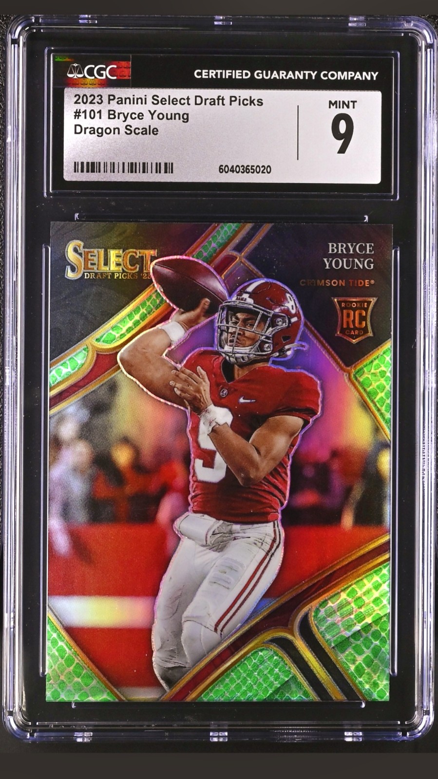 2023 Srlect D.P. Bryce Young Dragon Scale Rookie Cgc9!!! Case Hit!!!