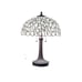 White Jeweled Tiffany Style Stained Glass Table Lamp - Illuminated Elegance 24in