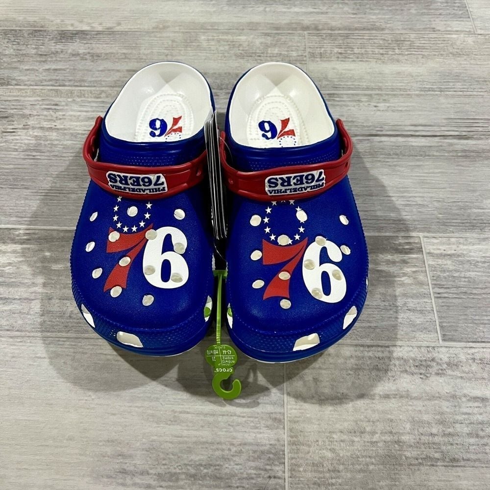Crocs NBA Philadelphia 76ers Classic Clogs Men's Size M10 W12