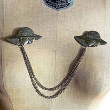 Vintage 1970s 14KT GF Ladies in Hats Scarf or Jacket Clip.