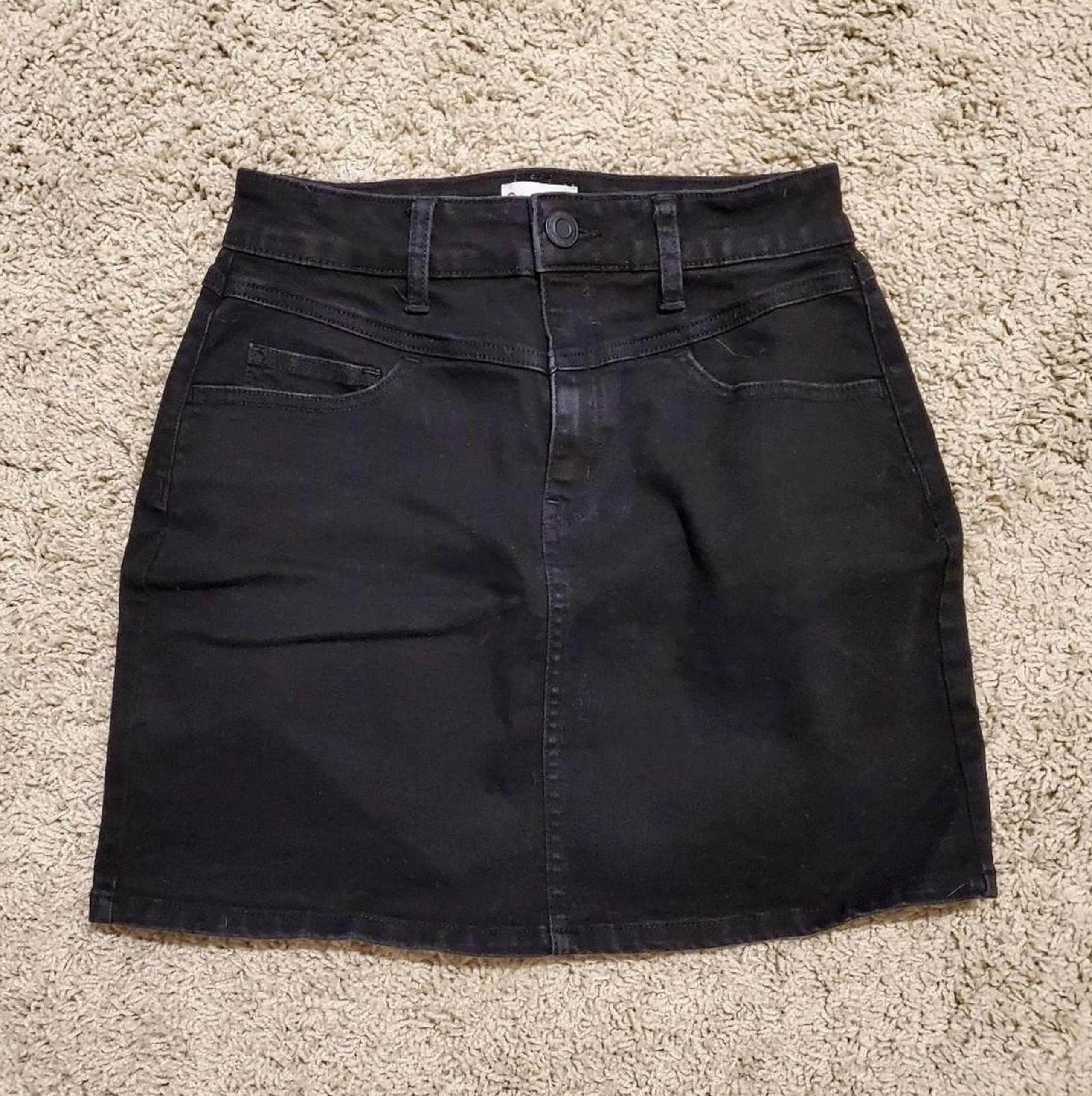 Black Denim Skirt