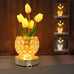 Tulip Crystal Flower Lamp Touch Rechargeable Cordless 3-Colour