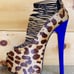 NIB London Trash Crush Leopard Print Ponyhair Leather Platform Heels
