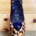 NIB London Trash Crush Leopard Print Ponyhair Leather Platform Heels