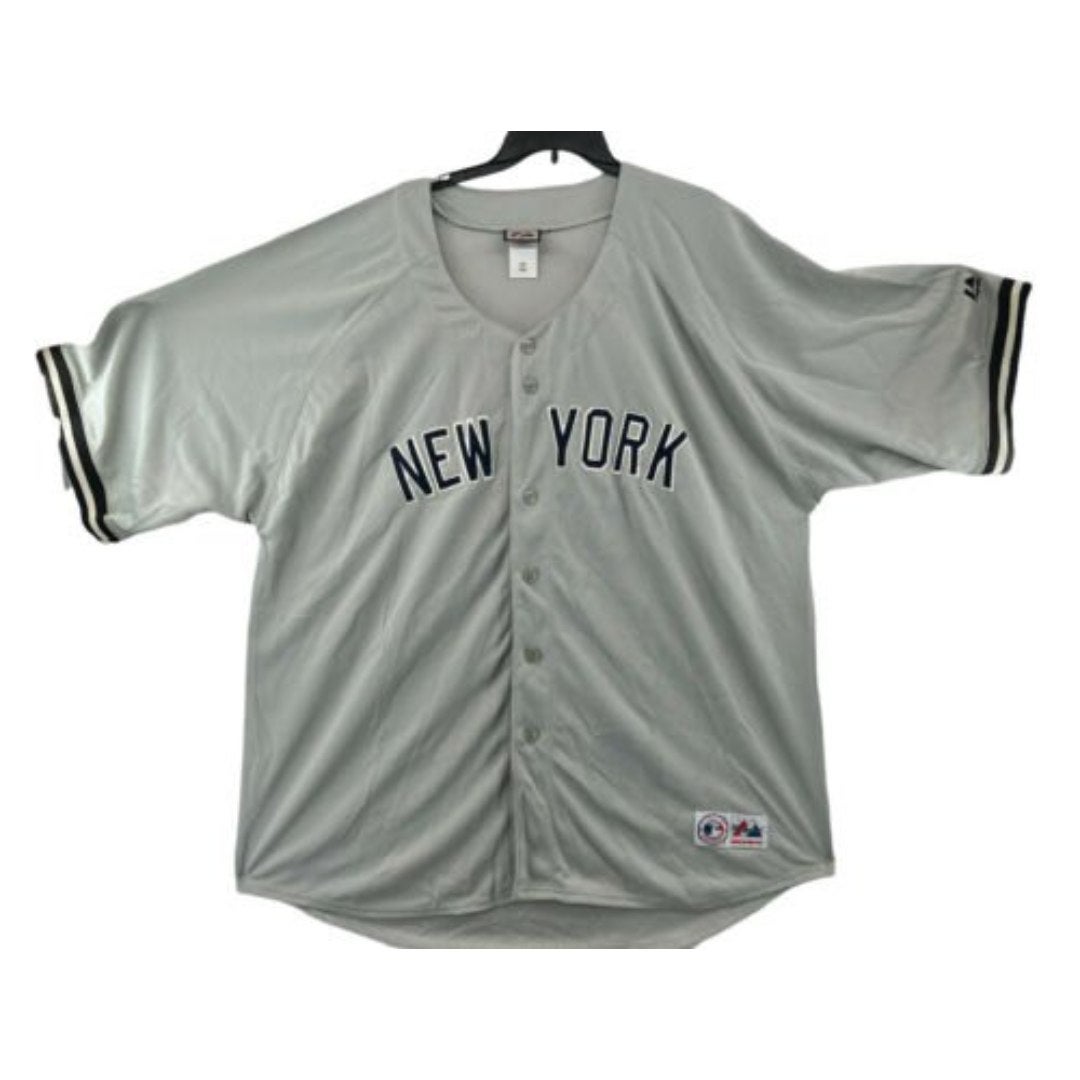 RARE Genuine MLB Majestic New York Yankees Gray Jersey Men's Sz XXXL Made in USA