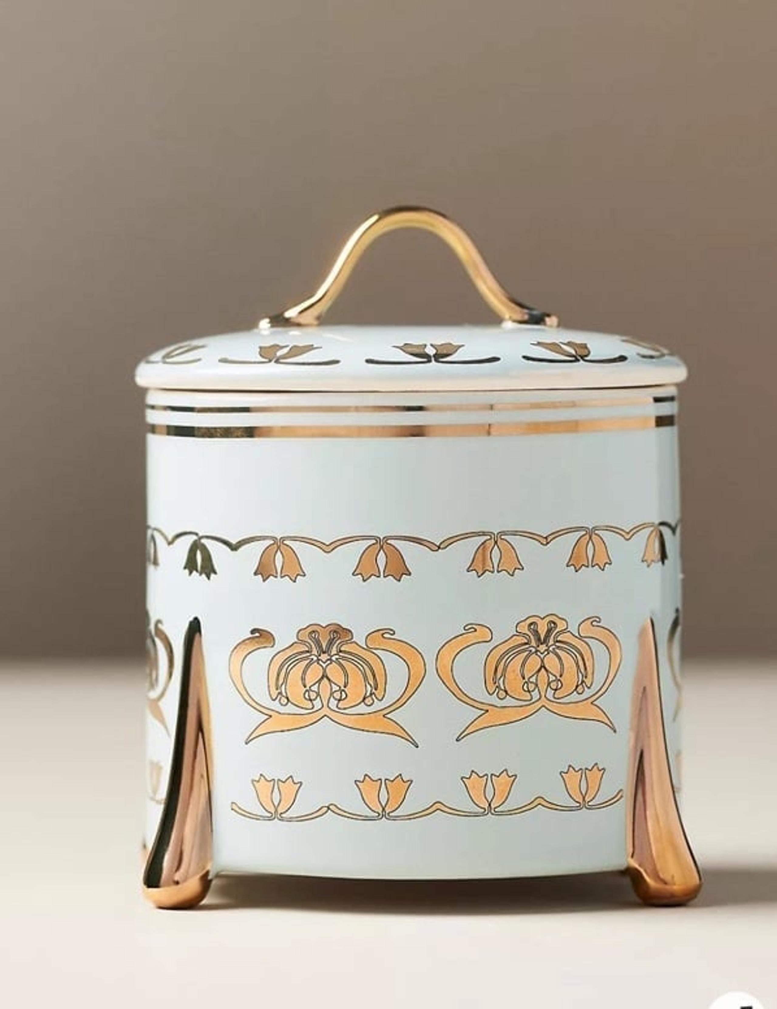 Anthropologie x The Met Stoneware Candle Decaled Glazed Classic Art Nouveau New