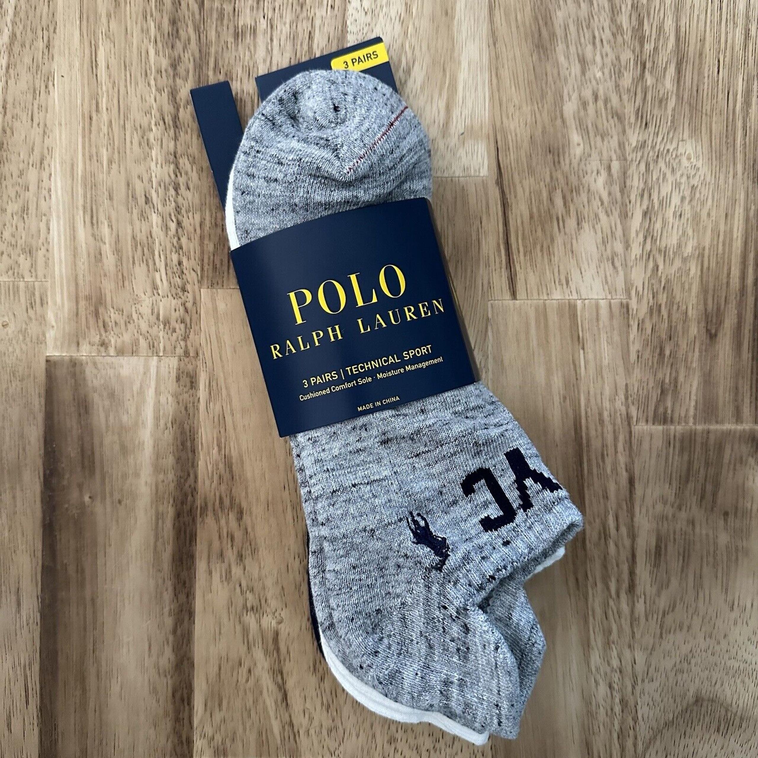 Polo Ralph Lauren No Show Socks Cushioned 3 Pairs Mens Technical Sport RL 67 NYC