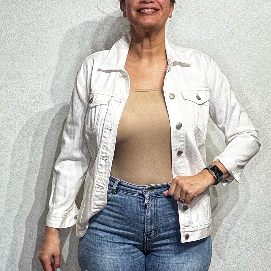 Madewell White Oversized Trucker Jean Jacket Sz XS NWT
