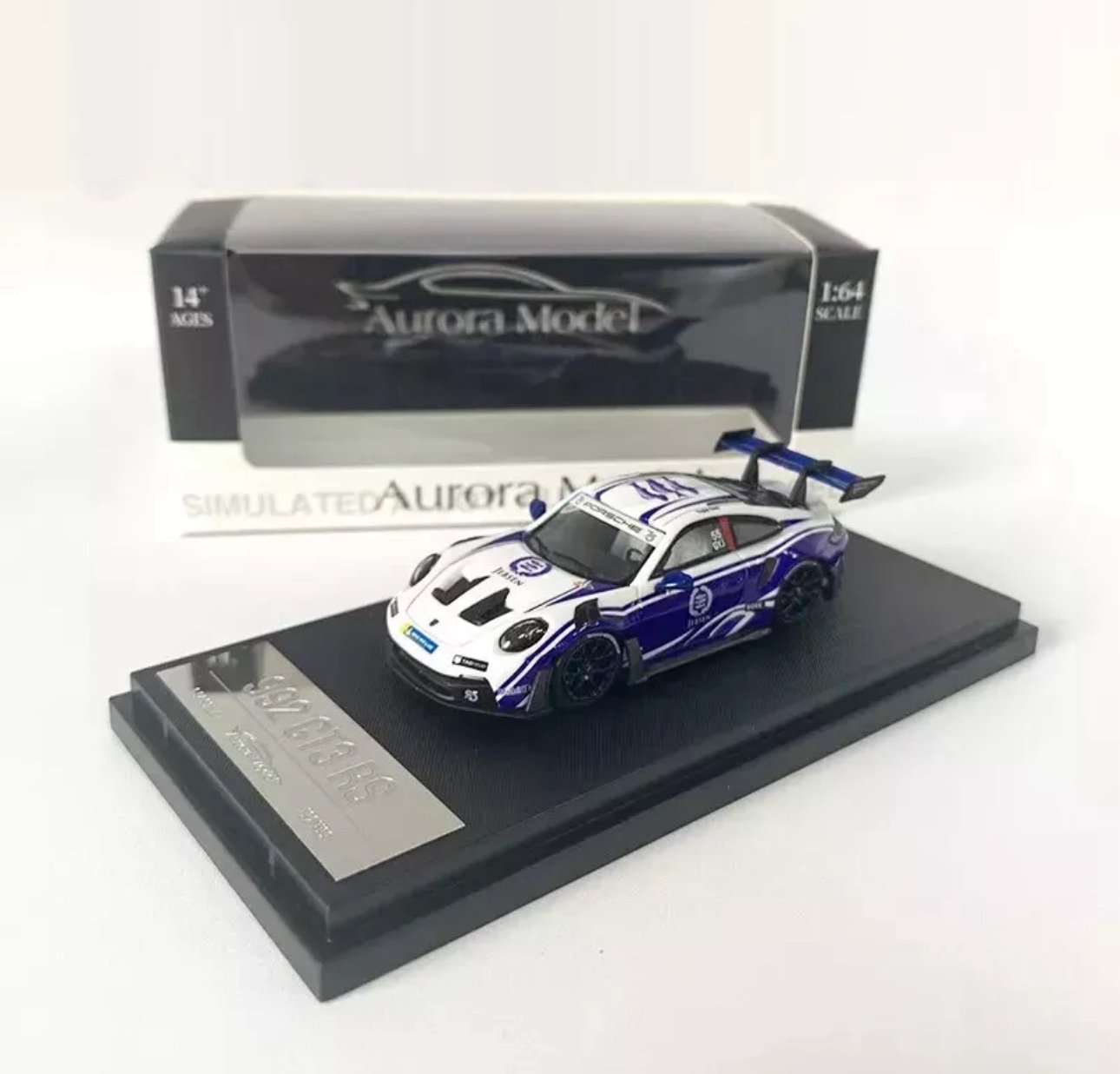 PORSCHE 992 GT3 RS JEBSEN LIVERY 1/64 DIECAST CAR BY AURORA MODELS