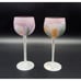 Rueven Art Nouveau Watercolor Glass Wine Glasses Pastel Liqueur Pair Candle
