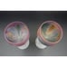 Rueven Art Nouveau Watercolor Glass Wine Glasses Pastel Liqueur Pair Candle