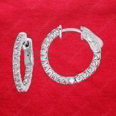 Sterling Shimmer Sterling Silver Rhodium-plated 34 Stone 2.0mm CZ In and Out Rou