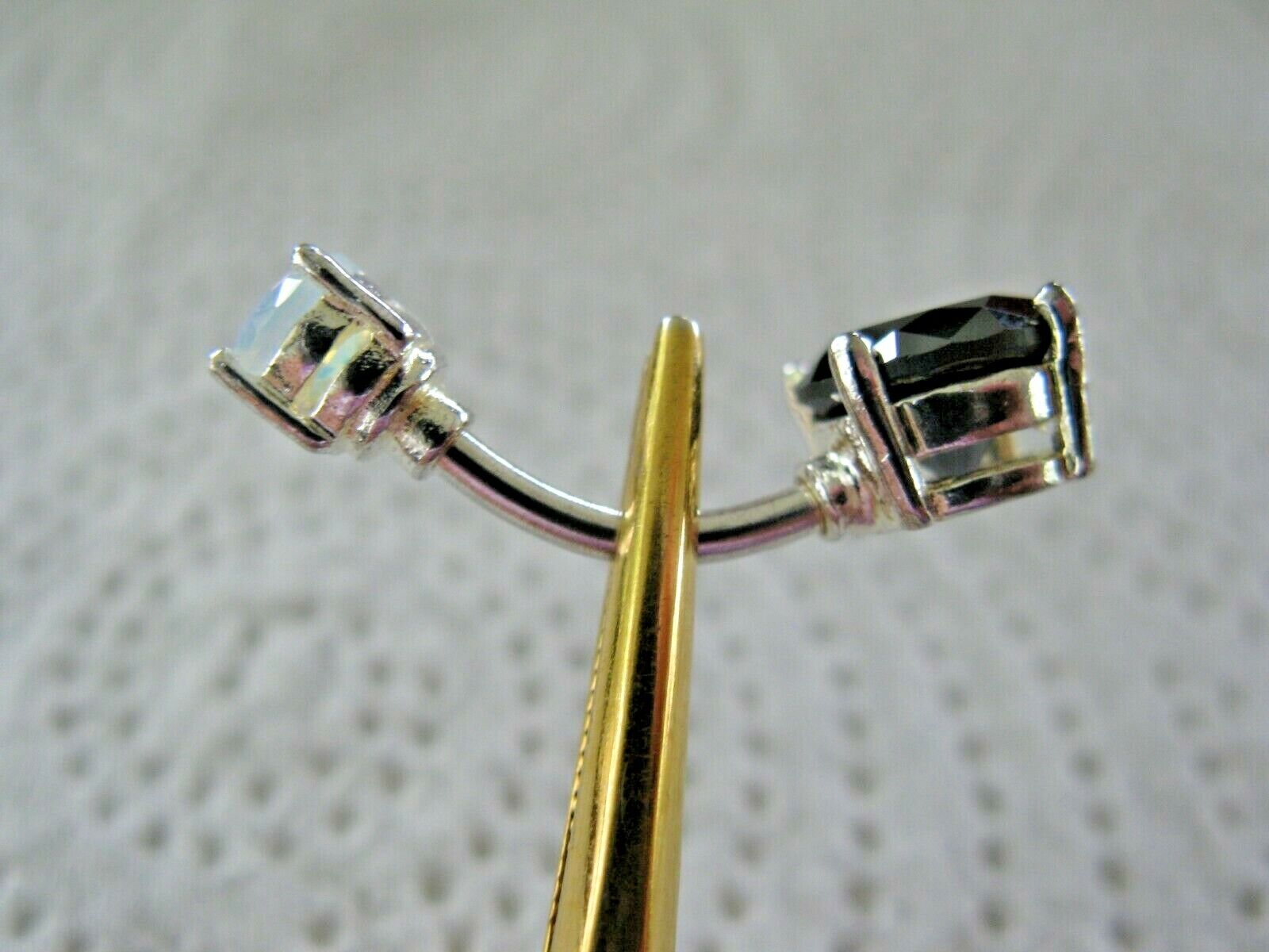 2.35ctw REAL BLACK DIAMOND BELLY RING w/OPAL,CERTIFI CATE, DIAMOND TESTER,DOUBLE