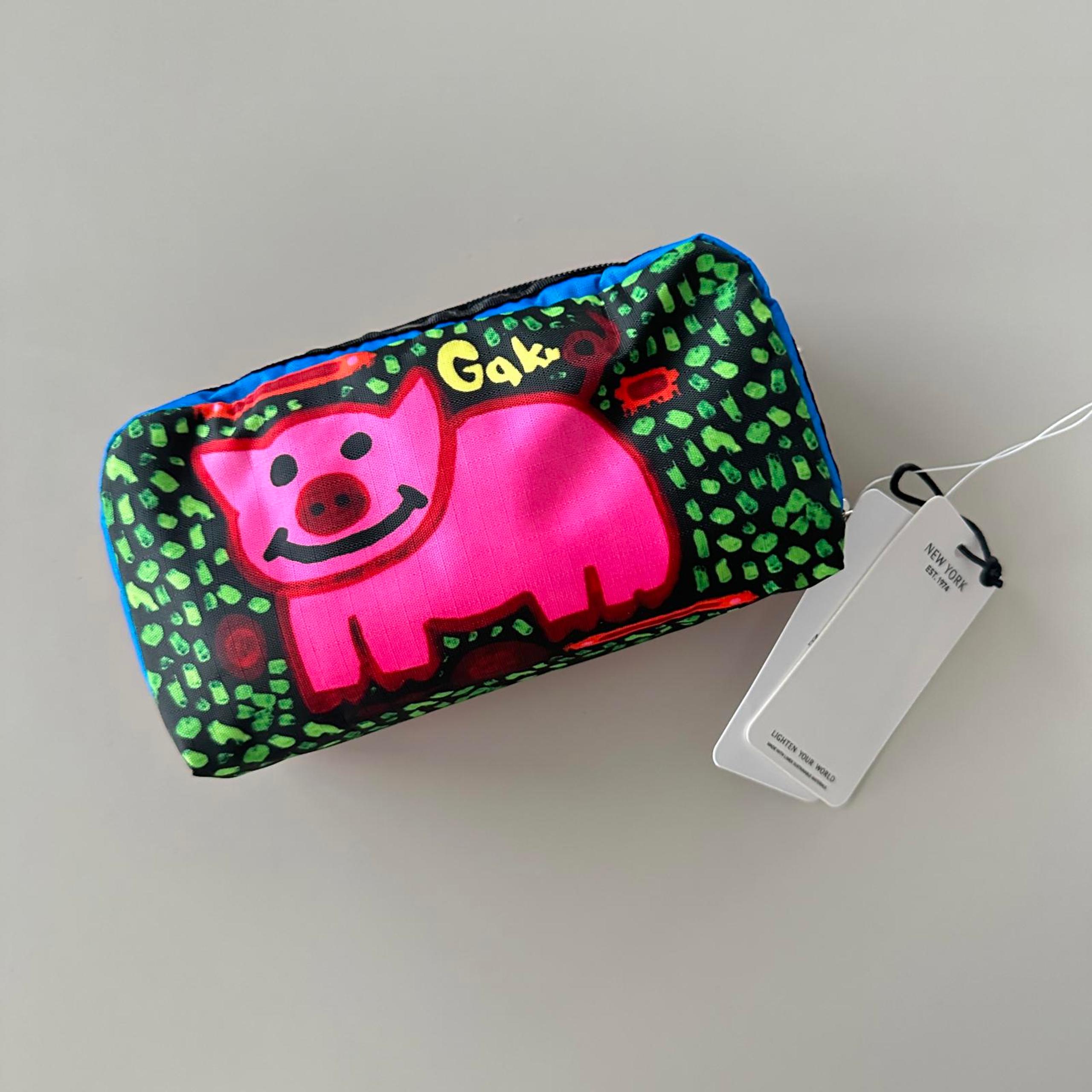 Lesportsac Gaku Pig Rectangular Cosmetic Bag NWT